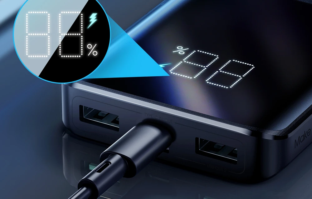 Išorinė baterija Power Bank Joyroom JR-QP191 22.5W PD QC3.0 AFC 10000mAh juoda aprašymas - Prekės nuotrauka Išorinė baterija Power Bank Joyroom JR-QP191 22.5W PD QC3.0 AFC 10000mAh juoda aprašymas - Prekės nuotrauka