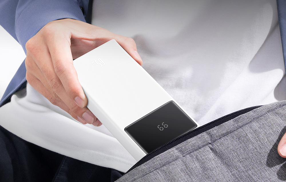 Power Bank Baseus Star-Lord, 20000mAh 65W + USB – USB-C laidas (baltas) aprašymas - Prekės nuotrauka