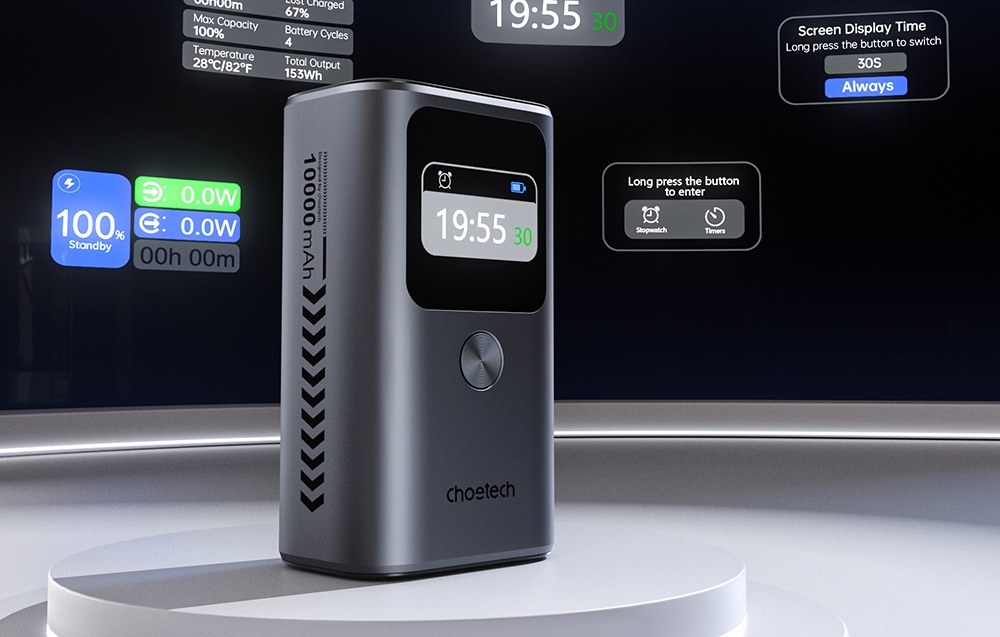 Power Bank Choetech B701 10000mAh PD30W (Pilkas) aprašymas - Prekės nuotrauka Power Bank Choetech B701 10000mAh PD30W (Pilkas) aprašymas - Prekės nuotrauka
