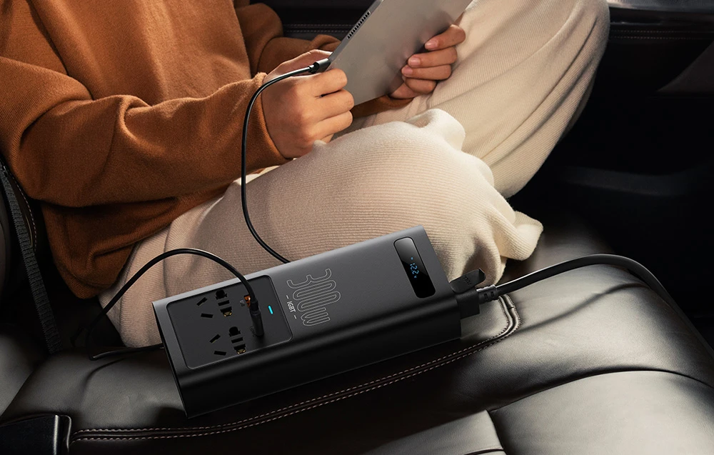 Power Inverteris Baseus 300W (220V CN/EU) - juodas aprašymas - Prekės nuotrauka Power Inverteris Baseus 300W (220V CN/EU) - juodas aprašymas - Prekės nuotrauka