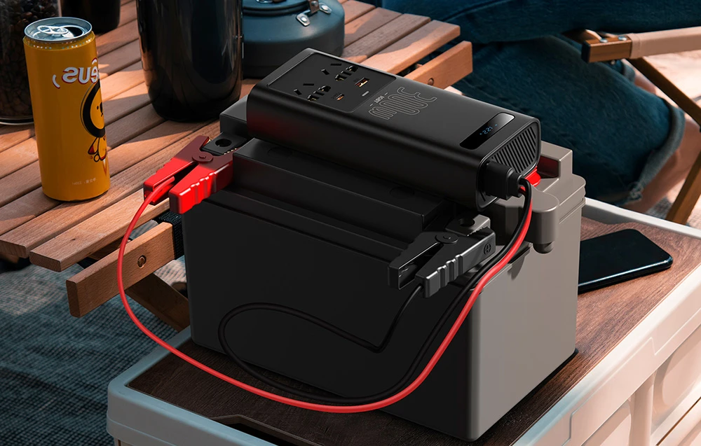 Power Inverteris Baseus 300W (220V CN/EU) - juodas aprašymas - Prekės nuotrauka Power Inverteris Baseus 300W (220V CN/EU) - juodas aprašymas - Prekės nuotrauka