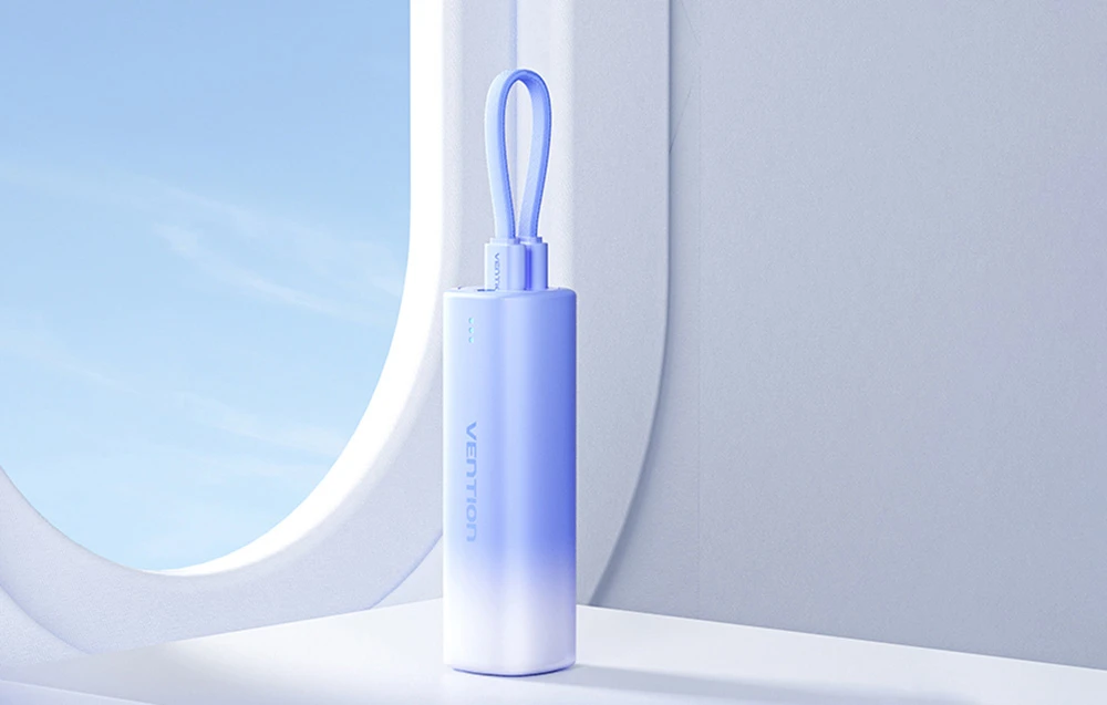Powerbank 5000mAh Vention FHWM0 20W + kabelis USB-C do Lightning (pilka) aprašymas - Prekės nuotrauka