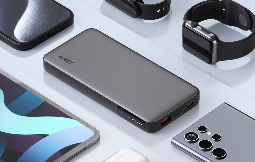 Powerbank Aukey PB-Y41, 10 000 mAh, 30 W (pilka) aprašymas - Prekės nuotrauka Powerbank Aukey PB-Y41, 10 000 mAh, 30 W (pilka) aprašymas - Prekės nuotrauka
