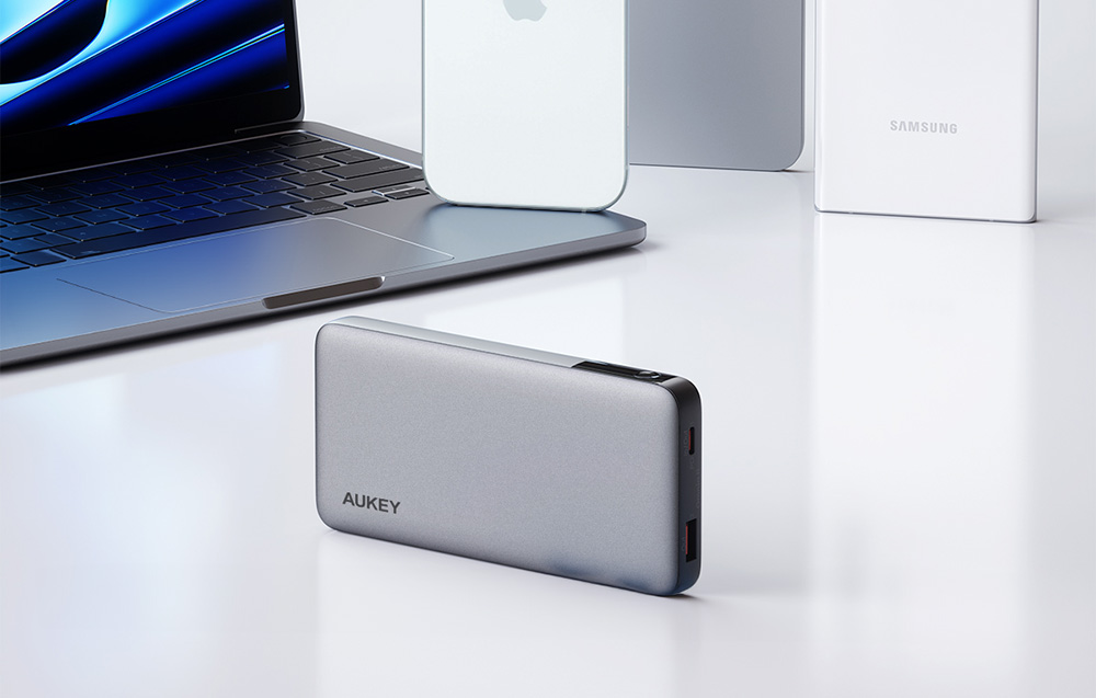 Powerbank Aukey PB-Y41, 10 000 mAh, 30 W (pilka) aprašymas - Prekės nuotrauka Powerbank Aukey PB-Y41, 10 000 mAh, 30 W (pilka) aprašymas - Prekės nuotrauka