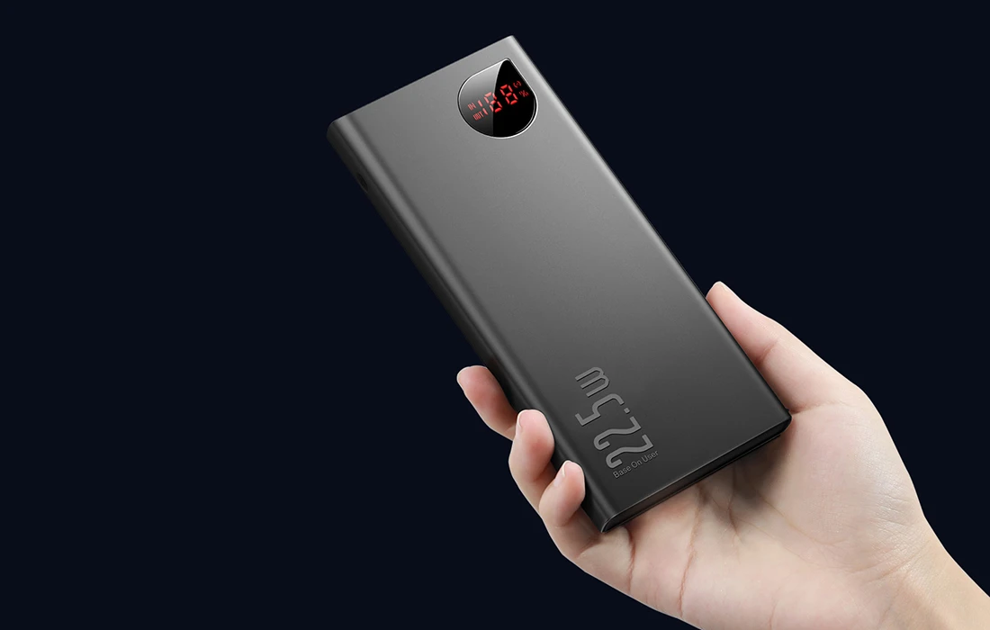 Powerbank Baseus Adaman Metal 10000mAh 2xUSB USB-C Lightning MicroUSB 22.5W – juoda aprašymas - Prekės nuotrauka Powerbank Baseus Adaman Metal 10000mAh 2xUSB USB-C Lightning MicroUSB 22.5W – juoda aprašymas - Prekės nuotrauka