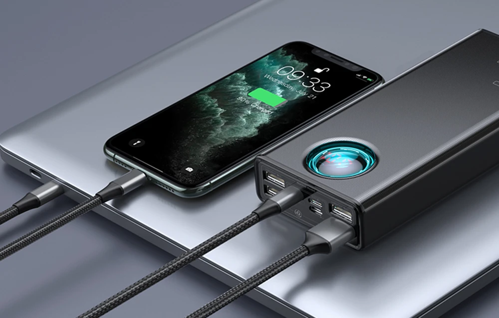 LiPo išorinis akumuliatorius (Powerbank) 30000mAh 65W su PD3.0 QC3.0 4xUSB + USB C Amblight juodas BASEUS aprašymas - Prekės nuotrauka LiPo išorinis akumuliatorius (Powerbank) 30000mAh 65W su PD3.0 QC3.0 4xUSB + USB C Amblight juodas BASEUS aprašymas - Prekės nuotrauka
