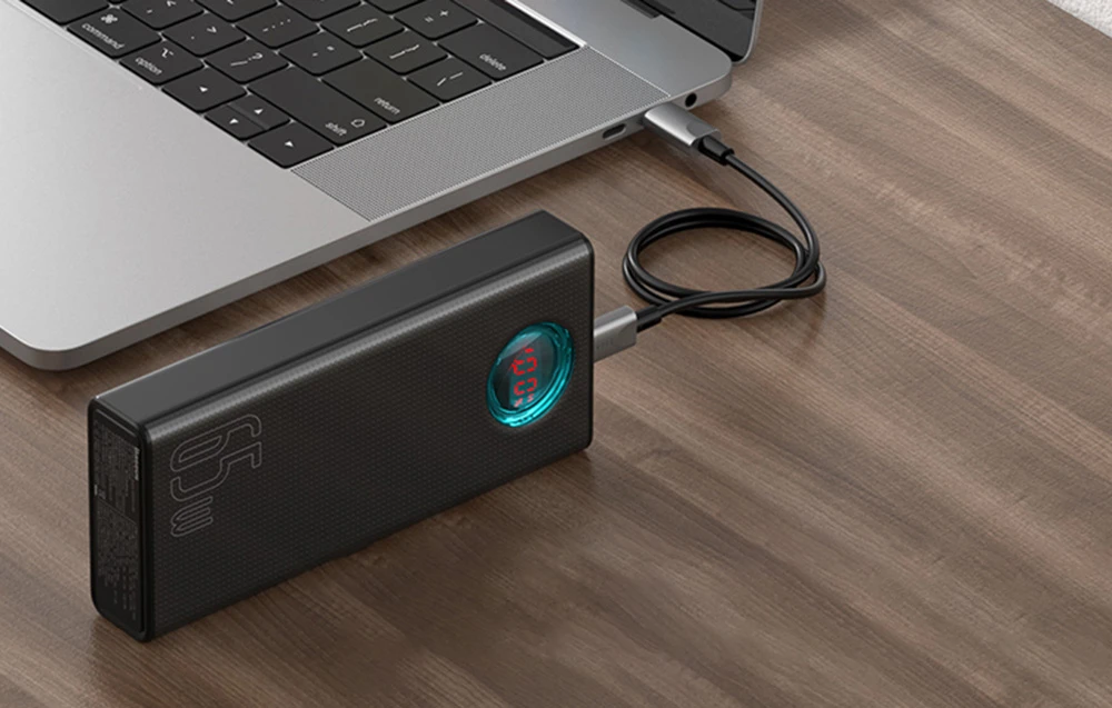 LiPo išorinis akumuliatorius (Powerbank) 30000mAh 65W su PD3.0 QC3.0 4xUSB + USB C Amblight juodas BASEUS aprašymas - Prekės nuotrauka LiPo išorinis akumuliatorius (Powerbank) 30000mAh 65W su PD3.0 QC3.0 4xUSB + USB C Amblight juodas BASEUS aprašymas - Prekės nuotrauka