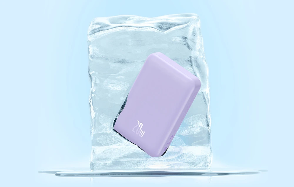 Powerbank Baseus Magnetic Mini 10000mAh 20W MagSafe (violetinė) aprašymas - Prekės nuotrauka Powerbank Baseus Magnetic Mini 10000mAh 20W MagSafe (violetinė) aprašymas - Prekės nuotrauka