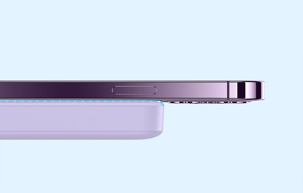 Powerbank Baseus Magnetic Mini 10000mAh 20W MagSafe (violetinė) aprašymas - Prekės nuotrauka Powerbank Baseus Magnetic Mini 10000mAh 20W MagSafe (violetinė) aprašymas - Prekės nuotrauka