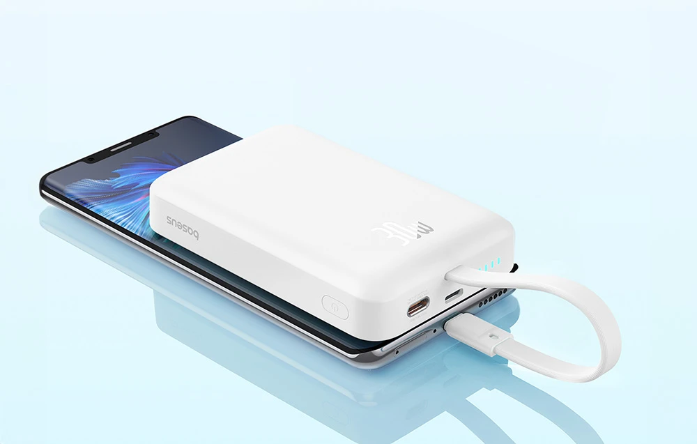 Powerbank Baseus Magnetic Mini 10000mAh 30W MagSafe (balta) aprašymas - Prekės nuotrauka Powerbank Baseus Magnetic Mini 10000mAh 30W MagSafe (balta) aprašymas - Prekės nuotrauka