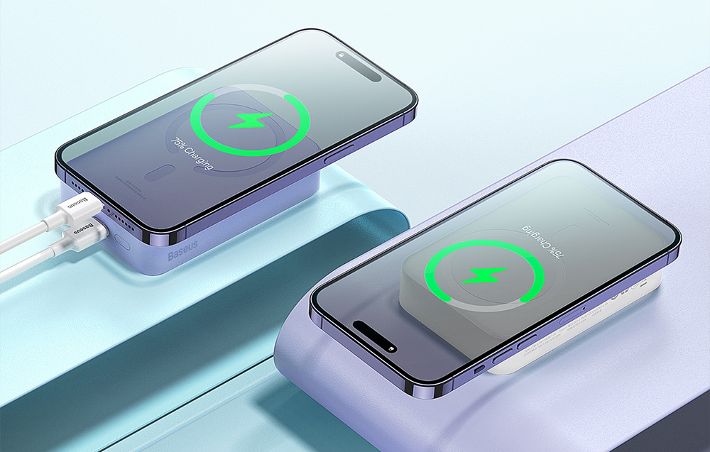 Baseus Magnetic Mini 20000mAh 20W MagSafe Powerbank - baltas aprašymas - Prekės nuotrauka