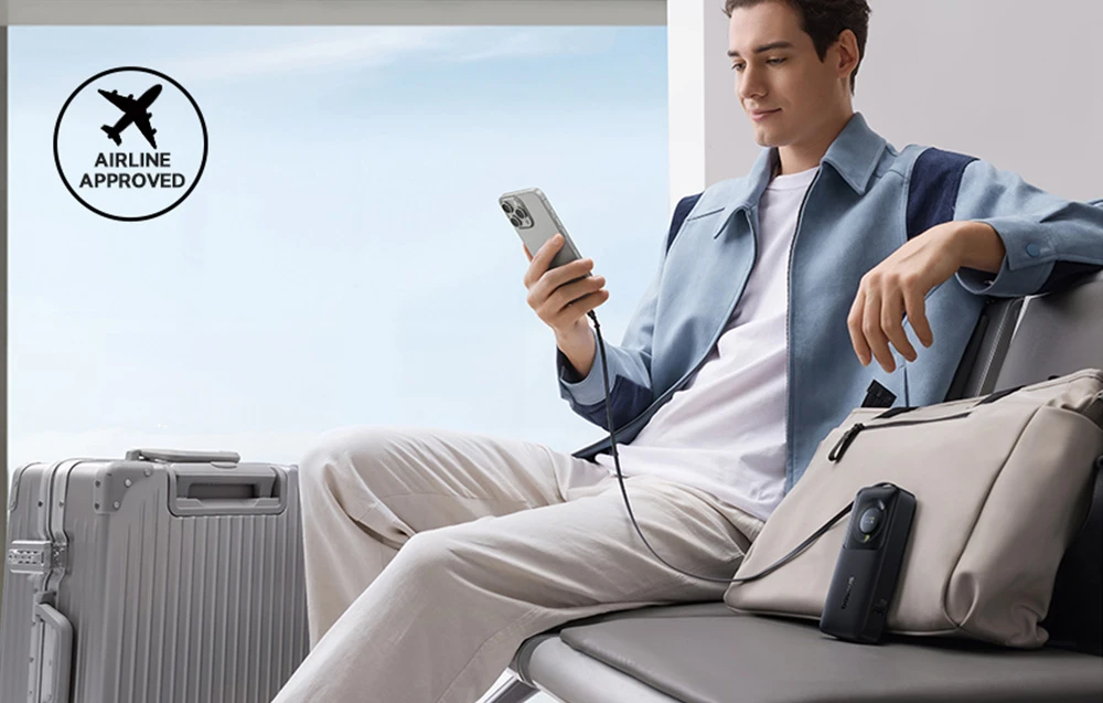 Baseus Free2Pull 10000mAh 30W powerbank su USB-C port and retractable USB-C kabeliu – juodos spalvos aprašymas - Prekės nuotrauka