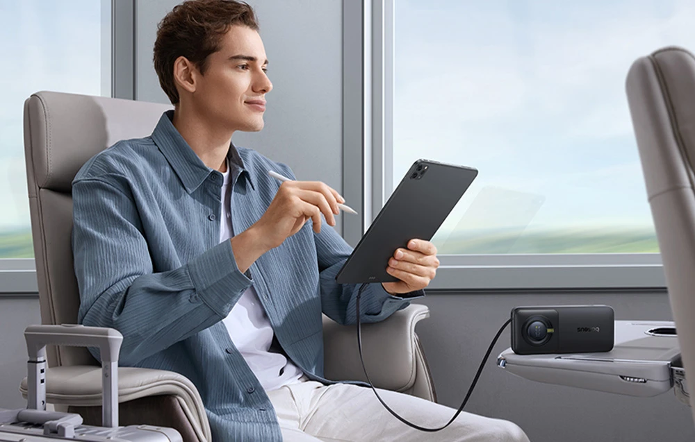 Baseus Free2Pull 10000mAh 30W powerbank su USB-C port and retractable USB-C kabeliu – juodos spalvos aprašymas - Prekės nuotrauka