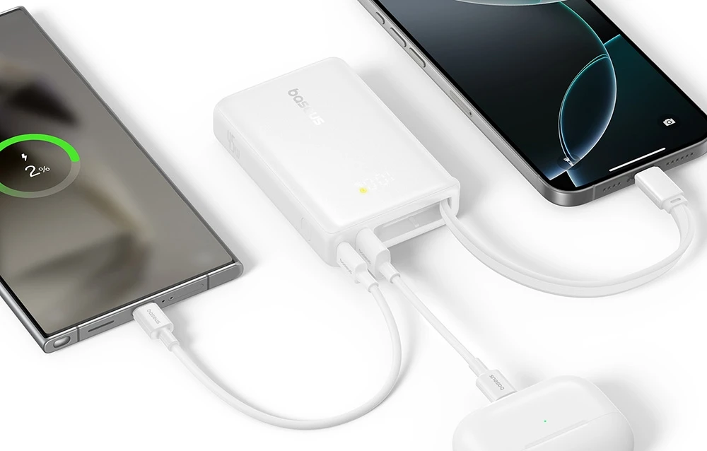 Baseus PicoGo Digital Ekranas 10000mAh 45W balta aprašymas - Prekės nuotrauka Baseus PicoGo Digital Ekranas 10000mAh 45W balta aprašymas - Prekės nuotrauka