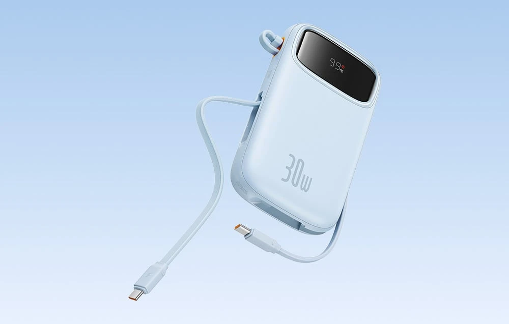 Powerbank Baseus QPow 2 10000mAh 30W 2xUSB-C (mėlyna) aprašymas - Prekės nuotrauka Powerbank Baseus QPow 2 10000mAh 30W 2xUSB-C (mėlyna) aprašymas - Prekės nuotrauka