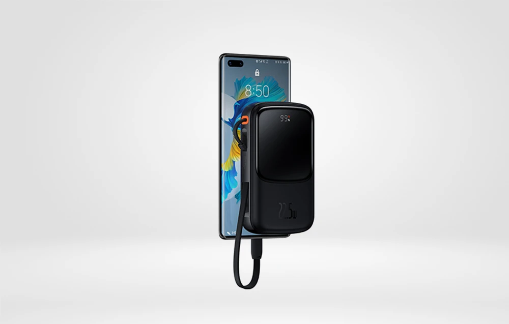 Powerbank Baseus Qpow PRO su laidu, 10000mAh, 22.5W (juodas) aprašymas - Prekės nuotrauka Powerbank Baseus Qpow PRO su laidu, 10000mAh, 22.5W (juodas) aprašymas - Prekės nuotrauka