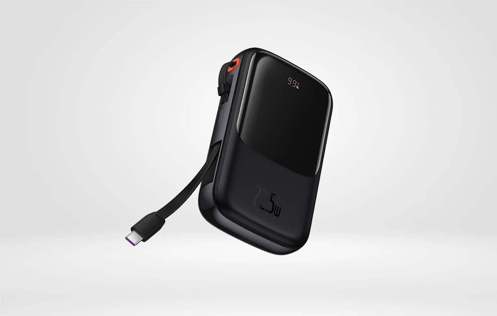 Powerbank Baseus Qpow PRO su laidu, 10000mAh, 22.5W (juodas) aprašymas - Prekės nuotrauka Powerbank Baseus Qpow PRO su laidu, 10000mAh, 22.5W (juodas) aprašymas - Prekės nuotrauka