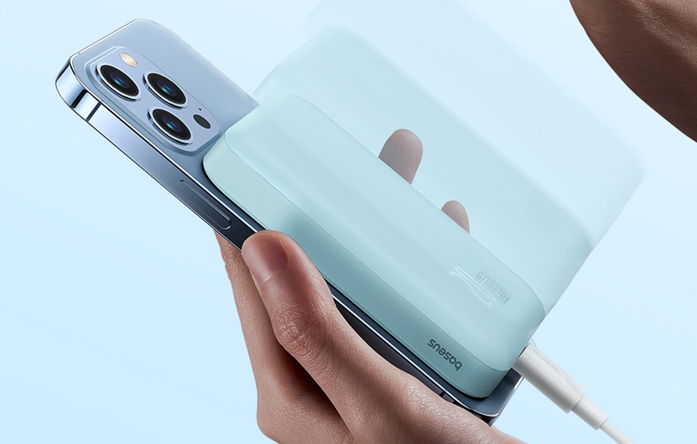 Powerbank mini Baseus 6000 mAh 20W (mėlynas) aprašymas - Prekės nuotrauka Powerbank mini Baseus 6000 mAh 20W (mėlynas) aprašymas - Prekės nuotrauka