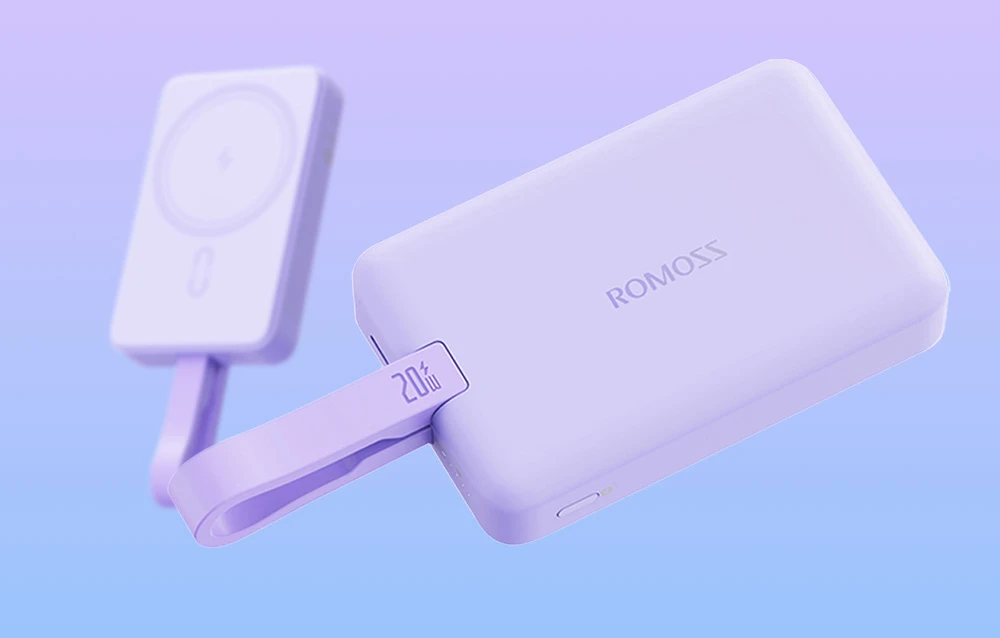 Powerbank Romoss WMS10 10000mAh 20W (violetinė) aprašymas - Prekės nuotrauka Powerbank Romoss WMS10 10000mAh 20W (violetinė) aprašymas - Prekės nuotrauka