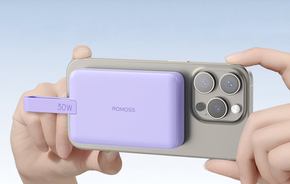 Powerbank Romoss WMS10 10000mAh 30W (violetinė) aprašymas - Prekės nuotrauka Powerbank Romoss WMS10 10000mAh 30W (violetinė) aprašymas - Prekės nuotrauka