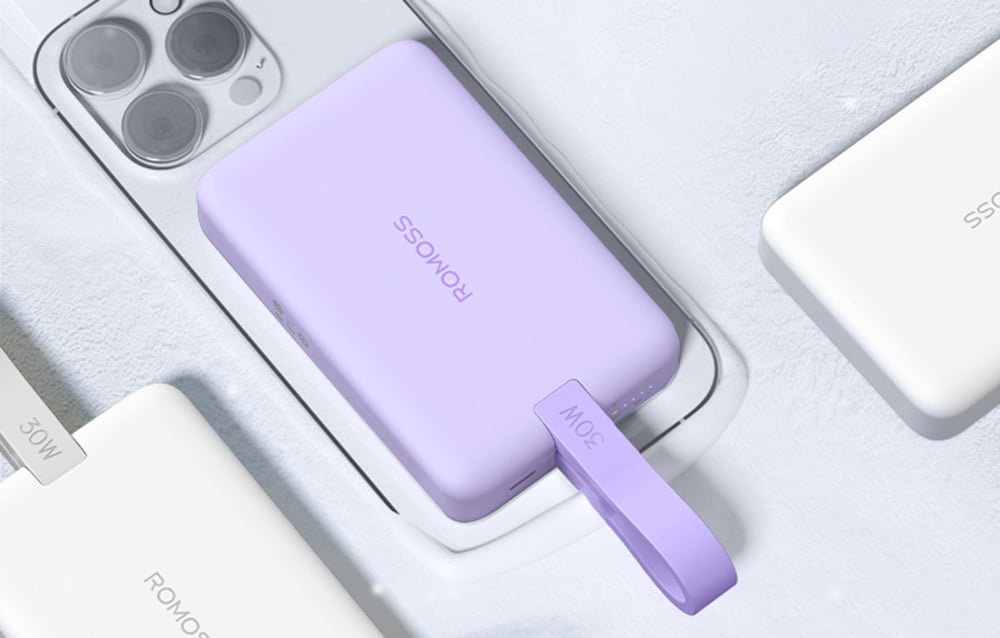 Powerbank Romoss WMS10 10000mAh 30W (violetinė) aprašymas - Prekės nuotrauka Powerbank Romoss WMS10 10000mAh 30W (violetinė) aprašymas - Prekės nuotrauka