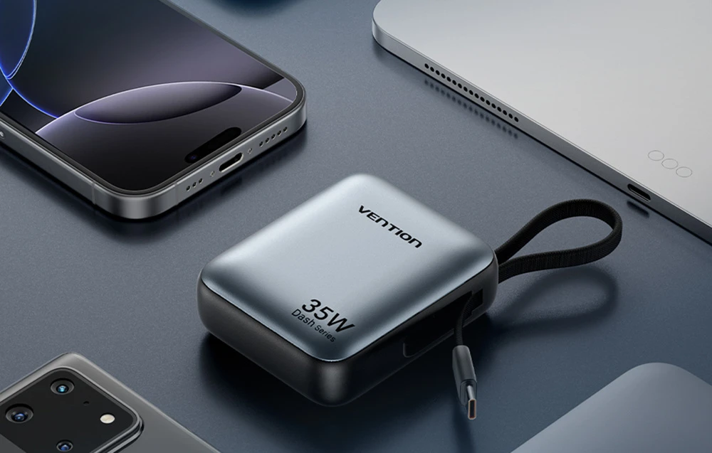 Powerbank Vention FHEH0 10000mAh 30W (Pilka) aprašymas - Prekės nuotrauka Powerbank Vention FHEH0 10000mAh 30W (Pilka) aprašymas - Prekės nuotrauka