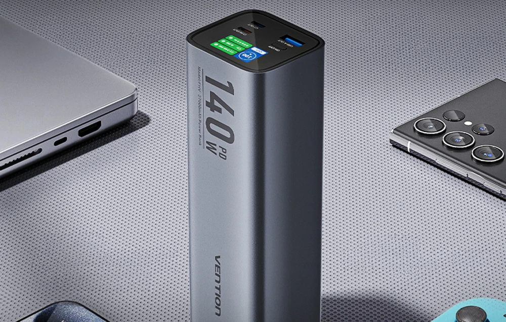 Vention 27000mAh 140W PD 3.1 + USB-C laidas 240W aprašymas - Prekės nuotrauka