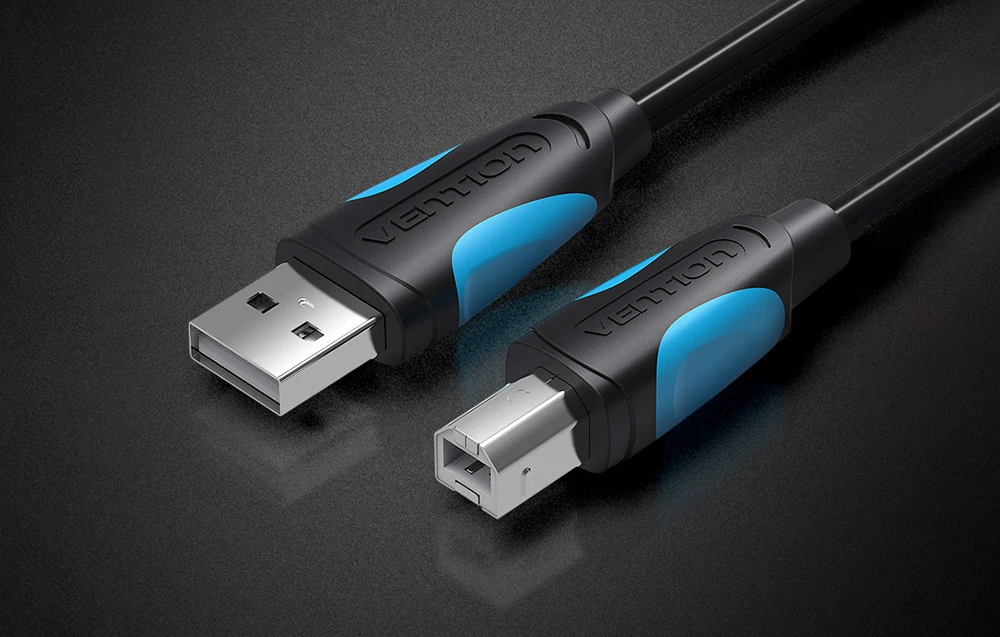 Vention USB 2.0 A - USB-B spausdintuvo kabelis 2m - Juodas aprašymas - Prekės nuotrauka