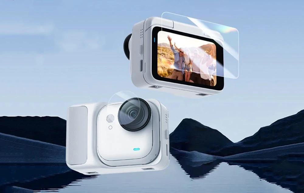 Apsauginis stiklas 2 viename (ekranas + objektyvas) PULUZ, skirtas „Insta360 GO Ultra“ (skaidrus) aprašymas - Prekės nuotrauka Apsauginis stiklas 2 viename (ekranas + objektyvas) PULUZ, skirtas „Insta360 GO Ultra“ (skaidrus) aprašymas - Prekės nuotrauka