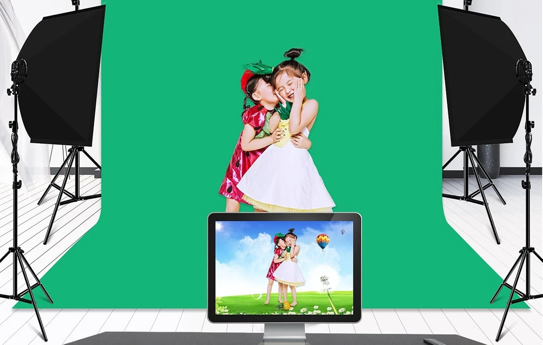 Puluz fotostudijos fono palaikymas 2x3m + fonai 3 vnt, PKT5205 aprašymas - Prekės nuotrauka