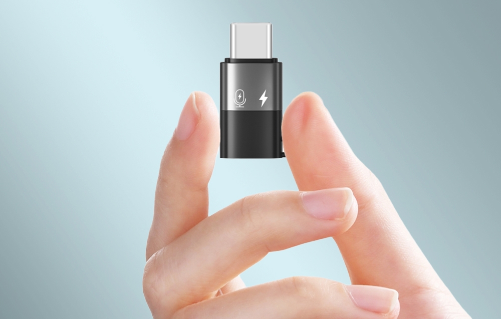 Puluz 8-Pin to USB-C OTG Adapteris (Juodas) aprašymas - Prekės nuotrauka