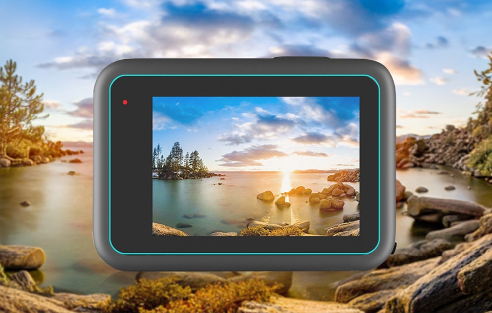 Puluz 9H Tempered Glass Screen Protector for GoPro HERO12/11/10 Juodas aprašymas - Prekės nuotrauka