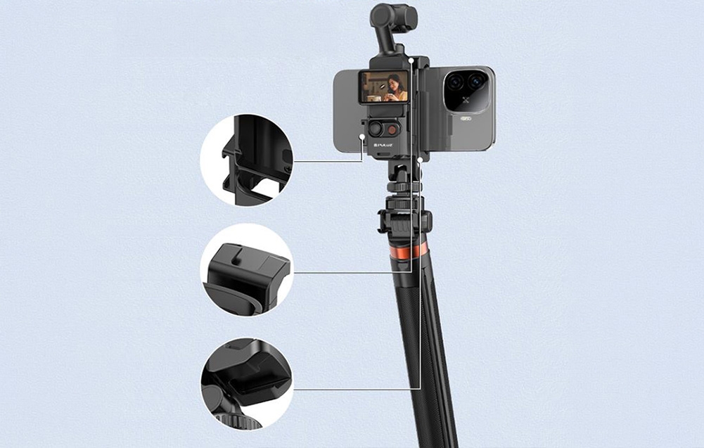 Puluz adapteris, skirtas DJI OSMO Pocket 3 su 1/4 colio šalta jungtimi aprašymas - Prekės nuotrauka