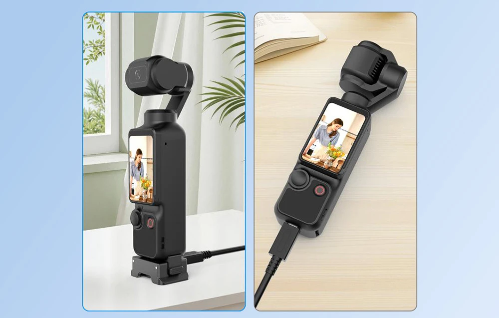 Puluz adapter with quick connect charging adapter for DJI Osmo Pocket 3 aprašymas - Prekės nuotrauka