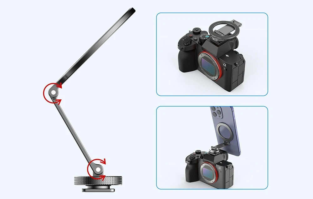 PULUZ camera phone holder PU3221H Pilkas aprašymas - Prekės nuotrauka PULUZ camera phone holder PU3221H Pilkas aprašymas - Prekės nuotrauka