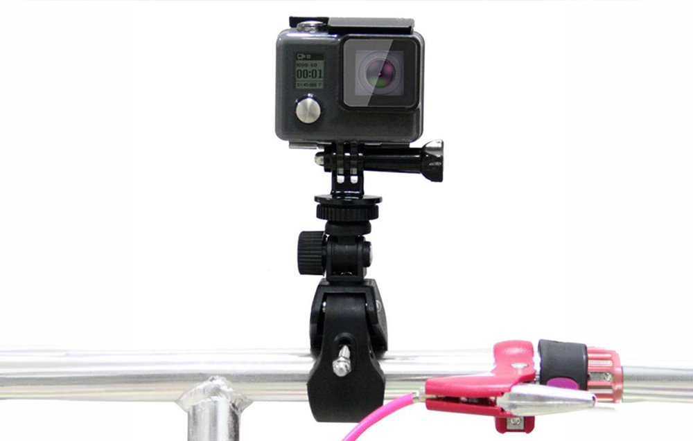 Puluz Handlebar Mount for Action Cameras with Tripod Thread (Juodas) aprašymas - Prekės nuotrauka