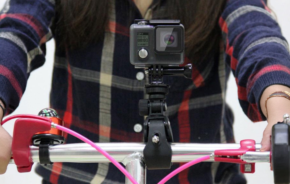 Puluz Handlebar Mount for Action Cameras with Tripod Thread (Juodas) aprašymas - Prekės nuotrauka