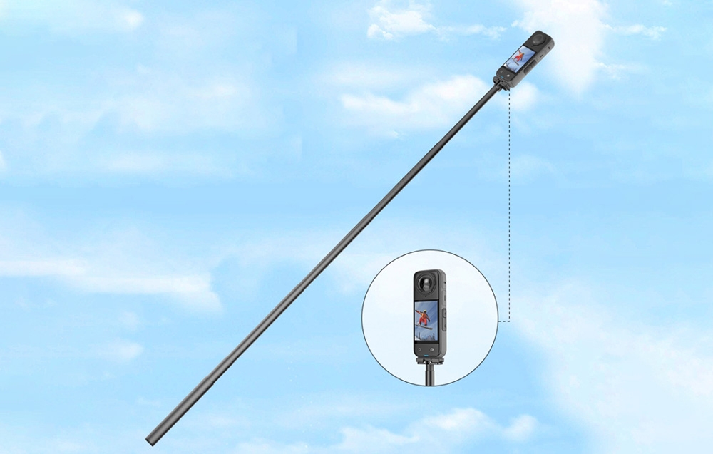 PULUZ holder for Insta360 X4 juodos spalvos aprašymas - Prekės nuotrauka