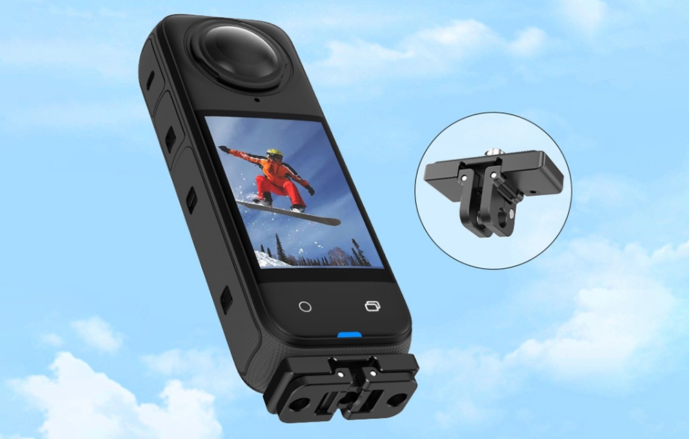 PULUZ holder for Insta360 X4 juodos spalvos aprašymas - Prekės nuotrauka