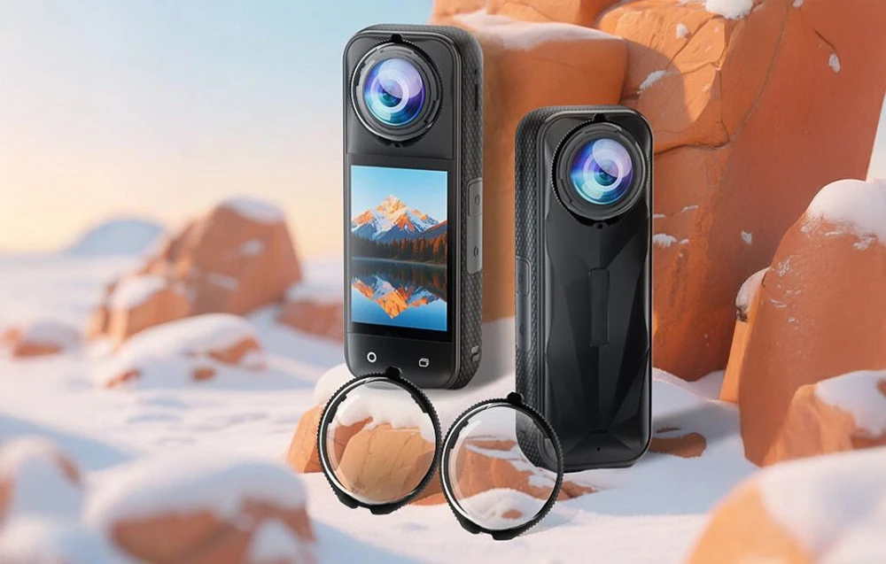 „Puluz“ objektyvo gaubtai, skirti „Insta360 X5“ kamerai aprašymas - Prekės nuotrauka „Puluz“ objektyvo gaubtai, skirti „Insta360 X5“ kamerai aprašymas - Prekės nuotrauka