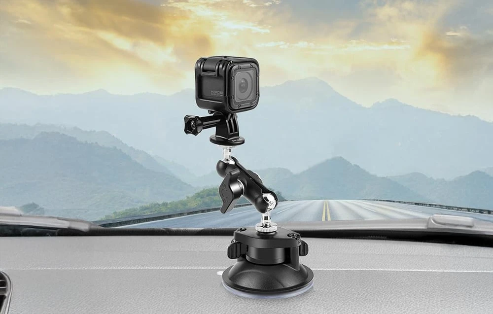 PULUZ Magic Arm Tripod Suction Cup Holder (Juodas) aprašymas - Prekės nuotrauka