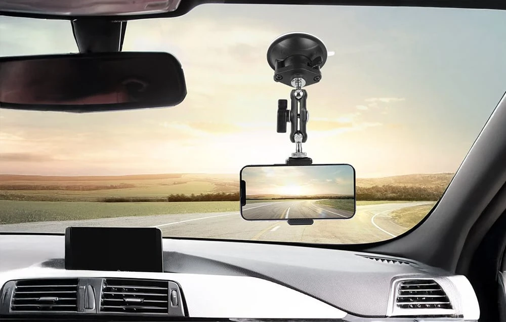 PULUZ Magic Arm Tripod Suction Cup Holder (Juodas) aprašymas - Prekės nuotrauka