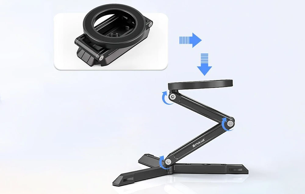 PULUZ PU3223B Phone Holder Juodas aprašymas - Prekės nuotrauka PULUZ PU3223B Phone Holder Juodas aprašymas - Prekės nuotrauka