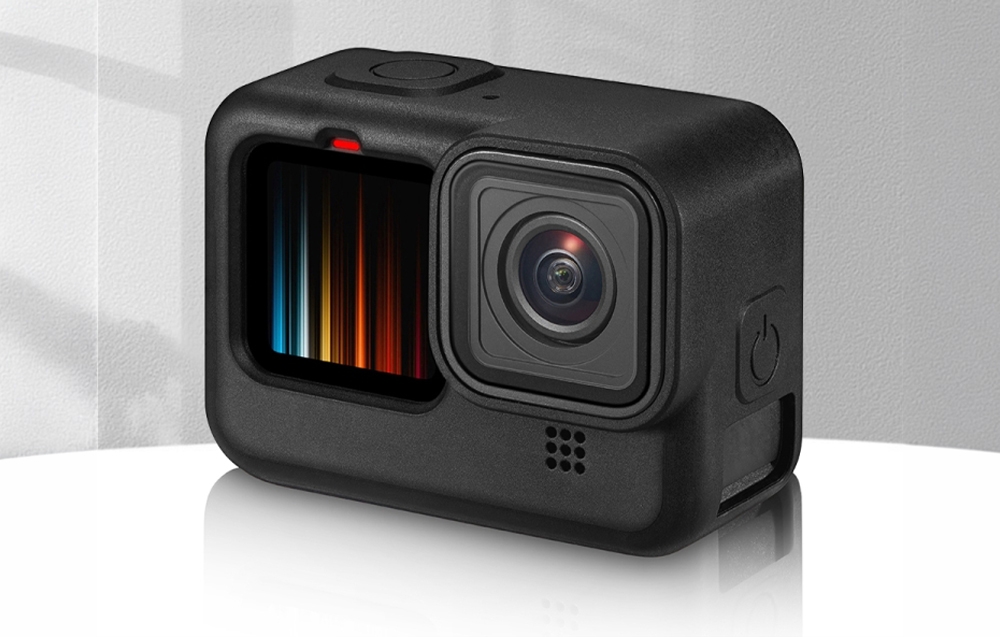 Puluz Silikoninis dėklas for GoPro HERO12, HERO11, HERO10, and HERO9 Juodas with Lens Cover and Strap (Juodas) aprašymas - Prekės nuotrauka