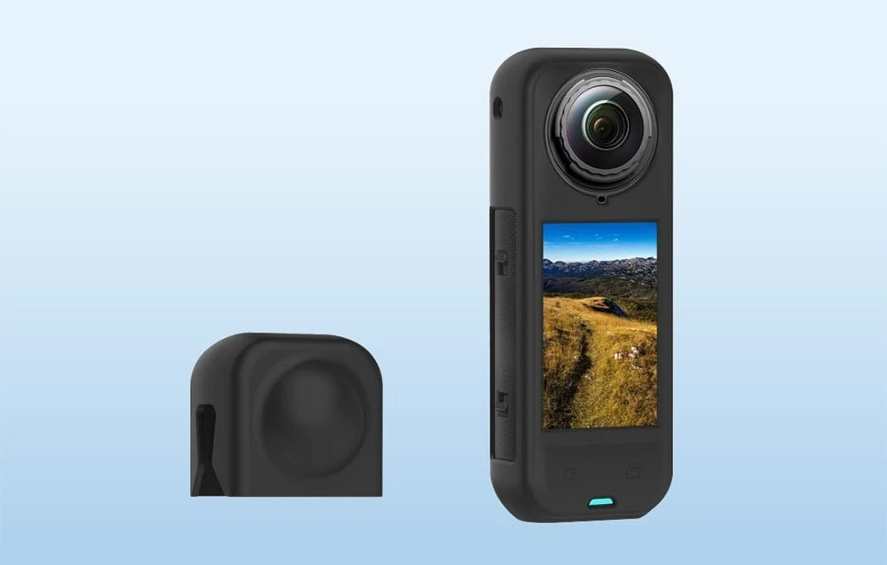 PULUZ silikoninis apsauginis dėklas su objektyvo dangteliu, skirtas „Insta360 X5“ (juodas) aprašymas - Prekės nuotrauka PULUZ silikoninis apsauginis dėklas su objektyvo dangteliu, skirtas „Insta360 X5“ (juodas) aprašymas - Prekės nuotrauka