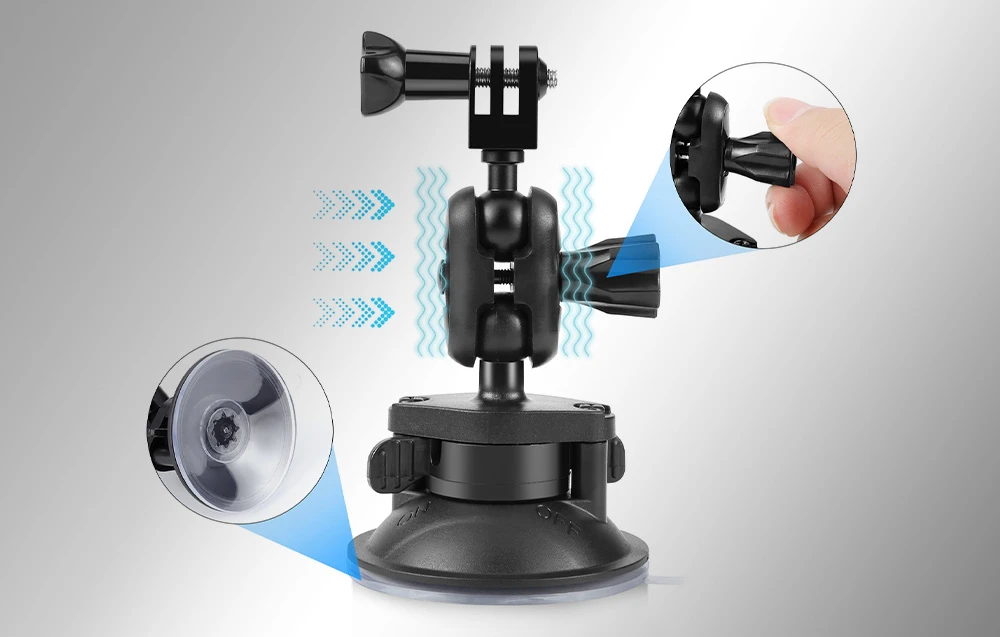 PULUZ suction cup mount for sports cameras (DJI, GoPro, Insta360) PU545B (juodas) aprašymas - Prekės nuotrauka PULUZ suction cup mount for sports cameras (DJI, GoPro, Insta360) PU545B (juodas) aprašymas - Prekės nuotrauka