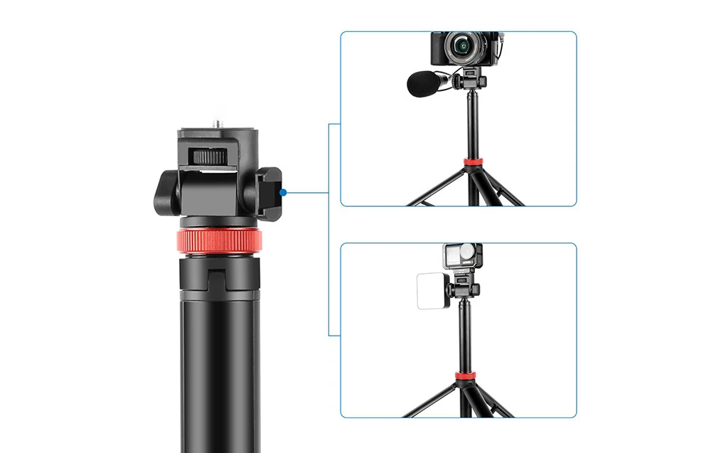Puluz telescopic tripod, 2m aprašymas - Prekės nuotrauka Puluz telescopic tripod, 2m aprašymas - Prekės nuotrauka