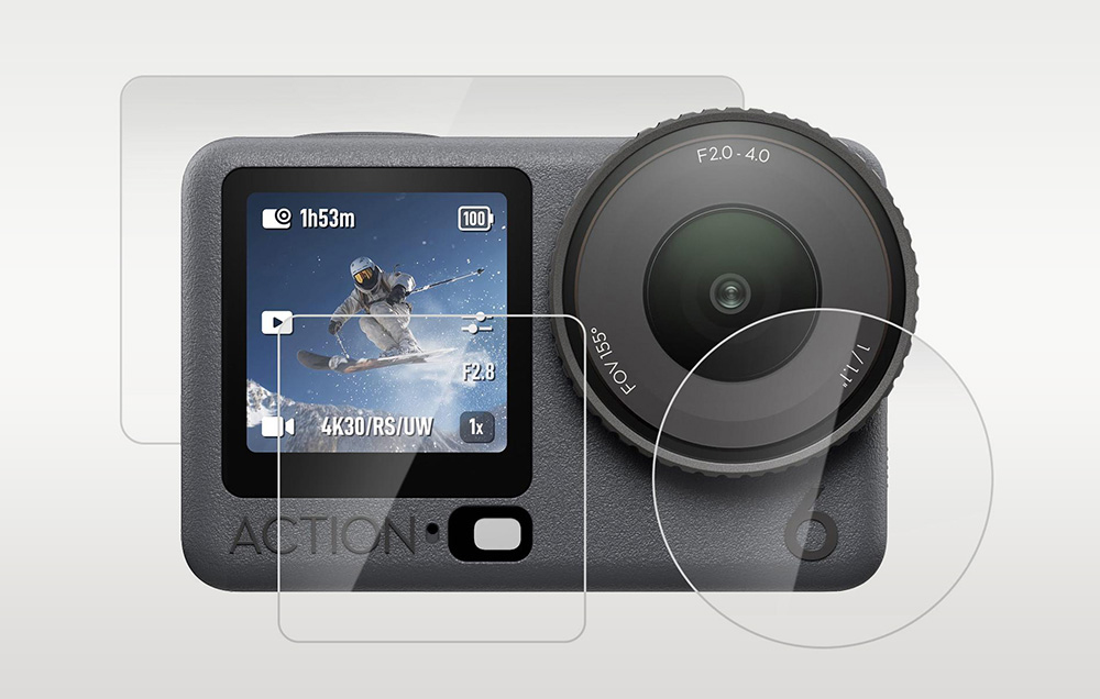 Puluz tempered glass set for DJI Osmo Action 6 (3 pcs). aprašymas - Prekės nuotrauka