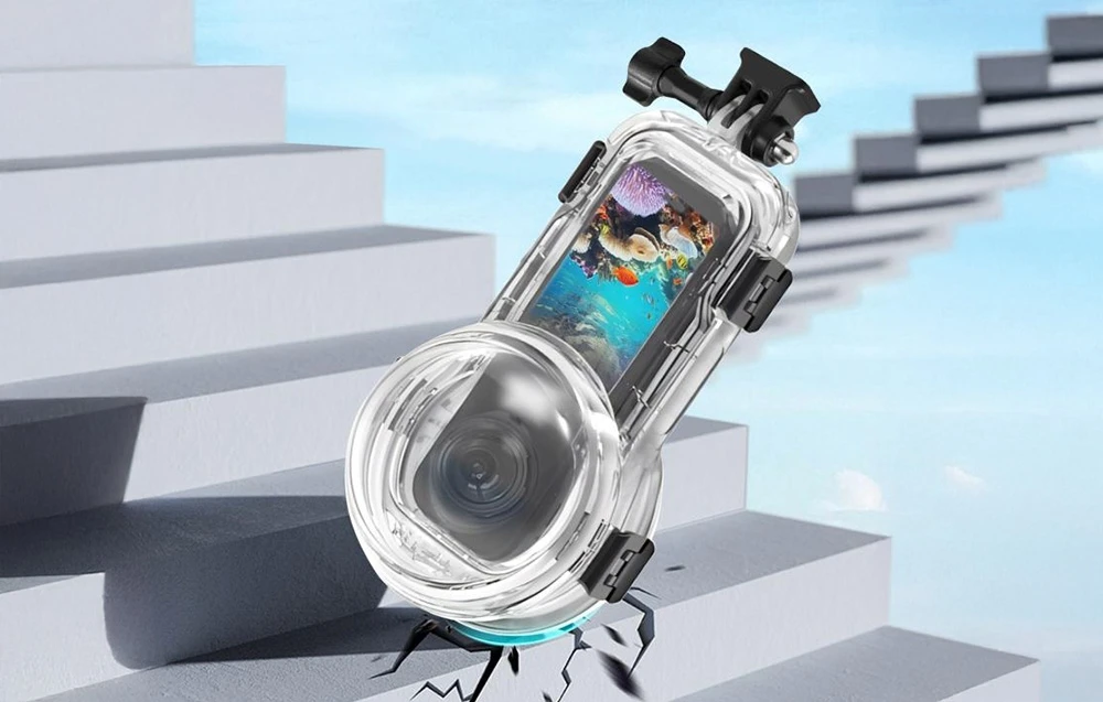 „Puluz“ vandeniui atsparus dėklas „Insta360 X5“ kamerai aprašymas - Prekės nuotrauka „Puluz“ vandeniui atsparus dėklas „Insta360 X5“ kamerai aprašymas - Prekės nuotrauka