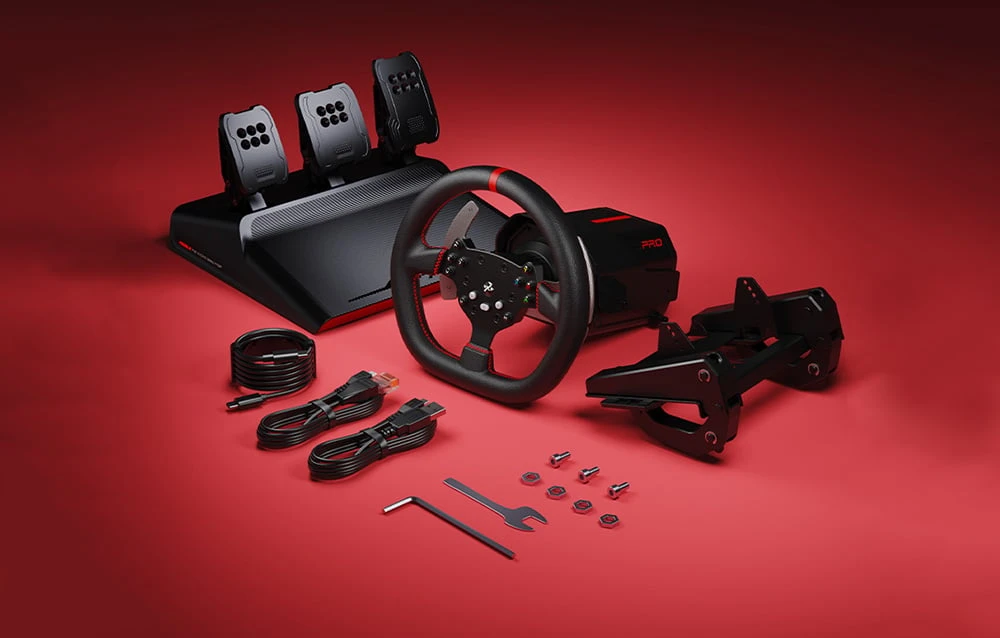PXN-V10 Pro žaidimų rinkinys - vairas + pedalai + tvirtinimo spaustukai (PC / PS4 / Xbox One / Xbox Series X S) aprašymas - Prekės nuotrauka PXN-V10 Pro žaidimų rinkinys - vairas + pedalai + tvirtinimo spaustukai (PC / PS4 / Xbox One / Xbox Series X S) aprašymas - Prekės nuotrauka